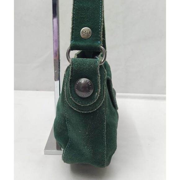 Marc Jacobs Green Suede Front Pocket Zipper Closure Small Hobo Shoulder Bag - Picture 6 of 16